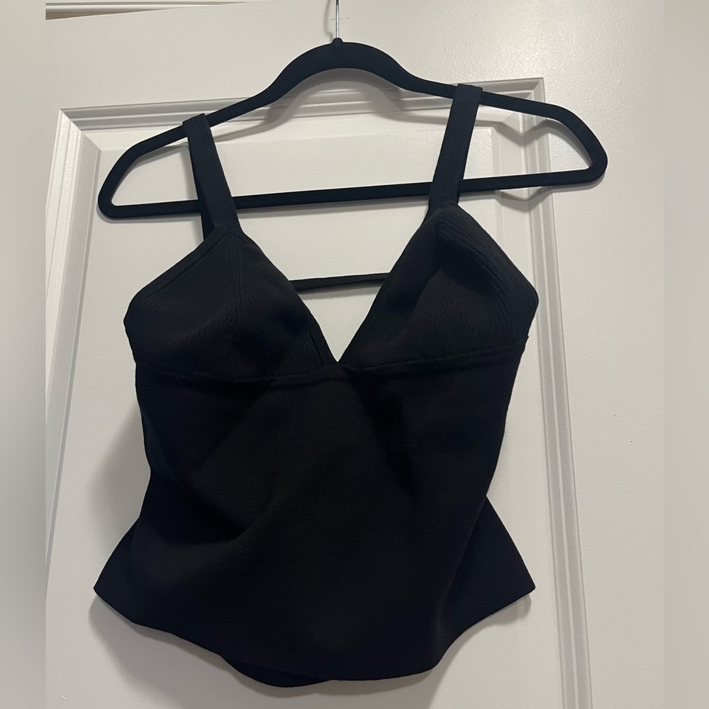 Free People Black Ribbed Bralette Corset Cami